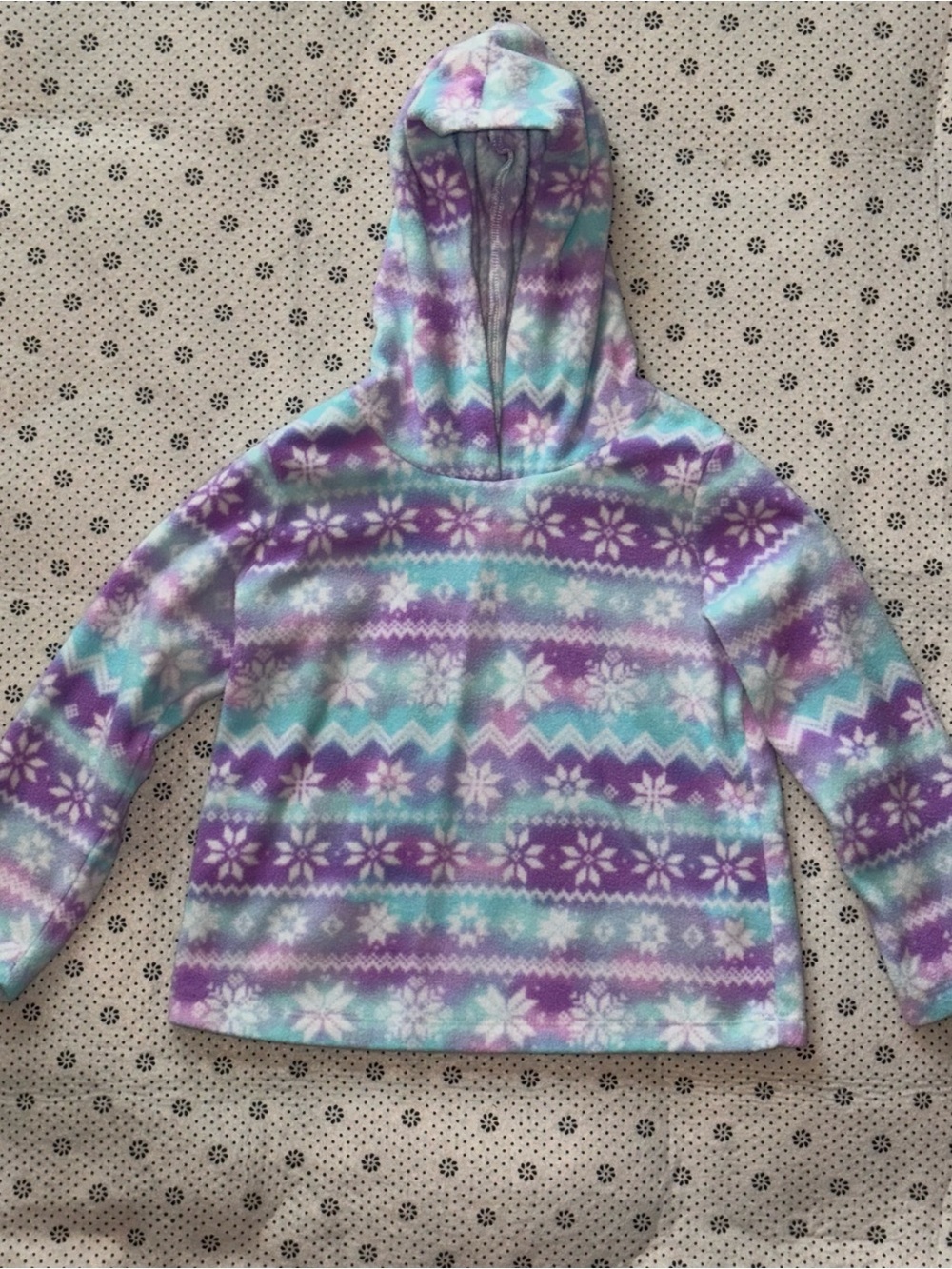The Children's Place Purple & Aqua Hooded Fleece Pullover Jacket